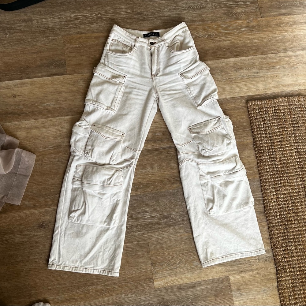 LIONESS White Cargo Pants